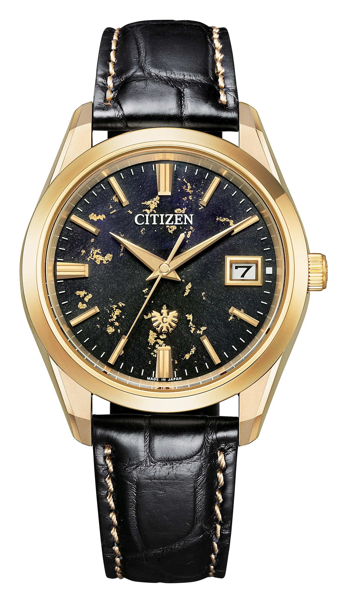 The Citizen Black Dial Crocodile Strap AQ4103-16E | CITIZEN